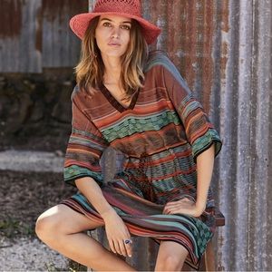 Peruvian Connection Multicolor Striped Mini Dress